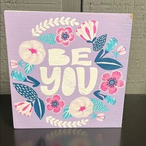 Be You Floral Wall Art - Lavender Pink Blue